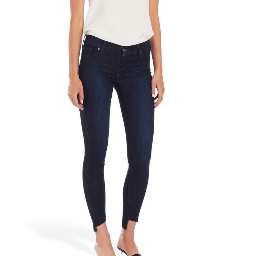 MOTT & BOW MID RISE SKINNY VESTRY JEANS Diagonal Hem Waist 31